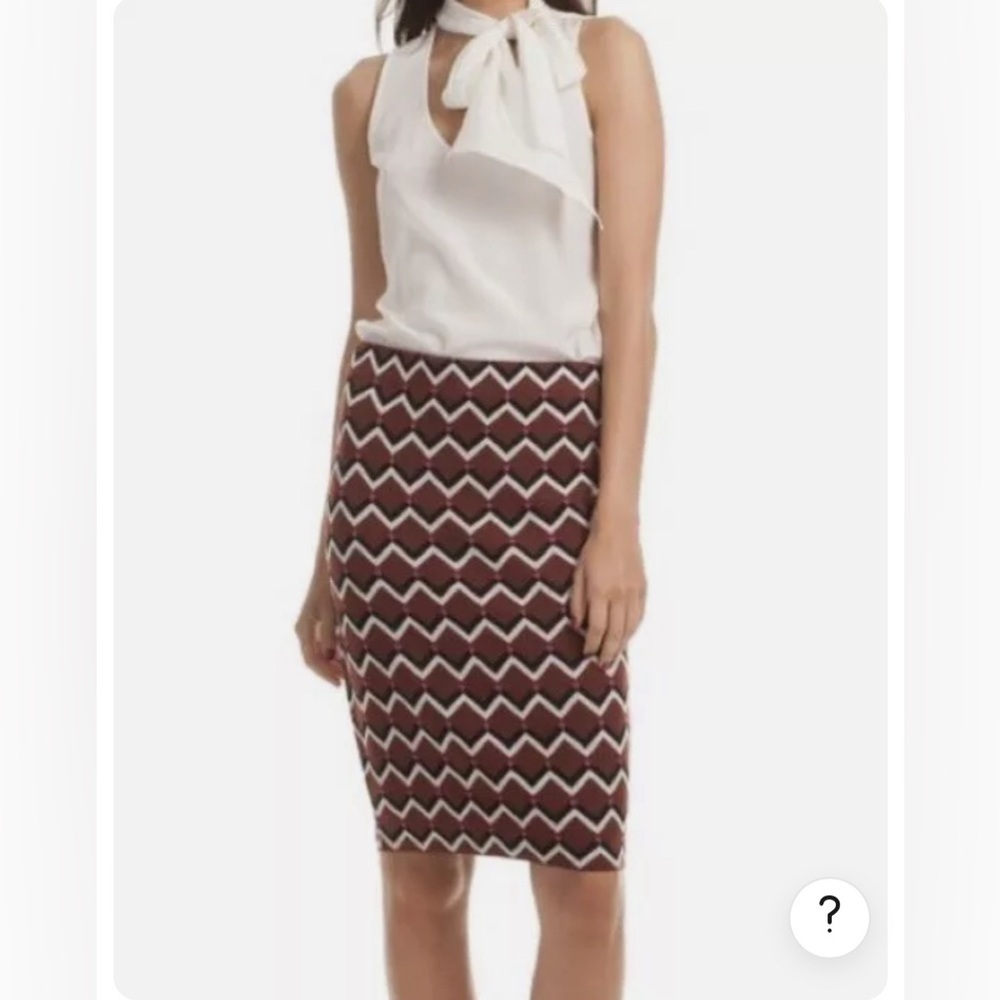 TRINA TURK Knit Merino
Wool Bodycon Pencil Geometric Print Skirt Sz medi…